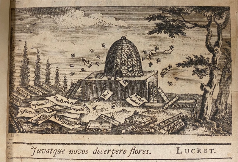 An image from the title page of The Bee (1733).